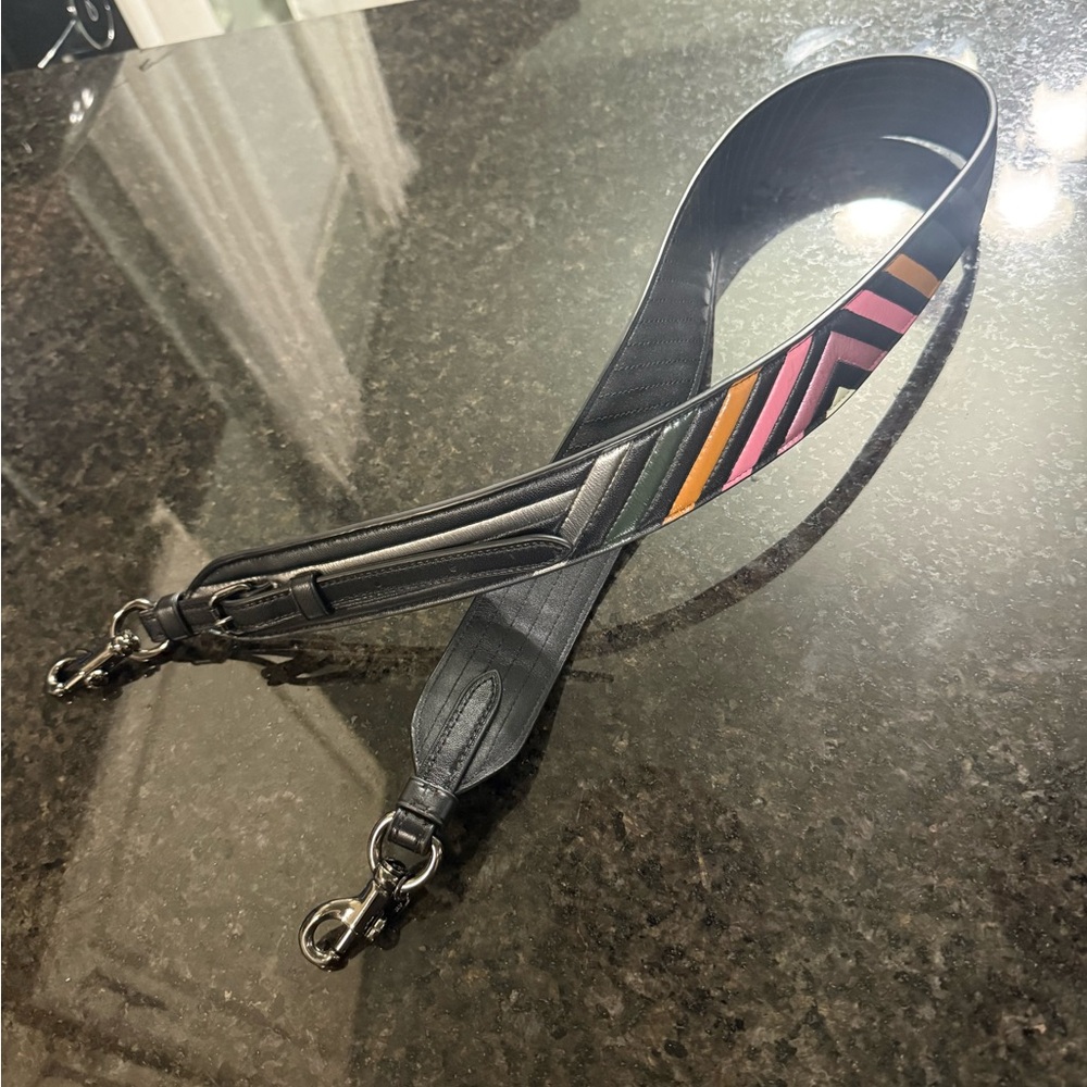 Coach novelty bag strap with color block quilting
